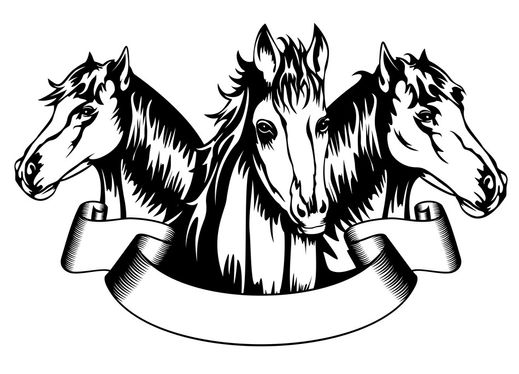 Cabezas de caballo ilustrada